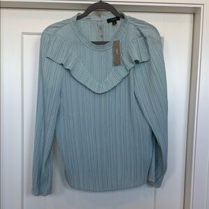 J. Crew Pleated Light Blue Blouse